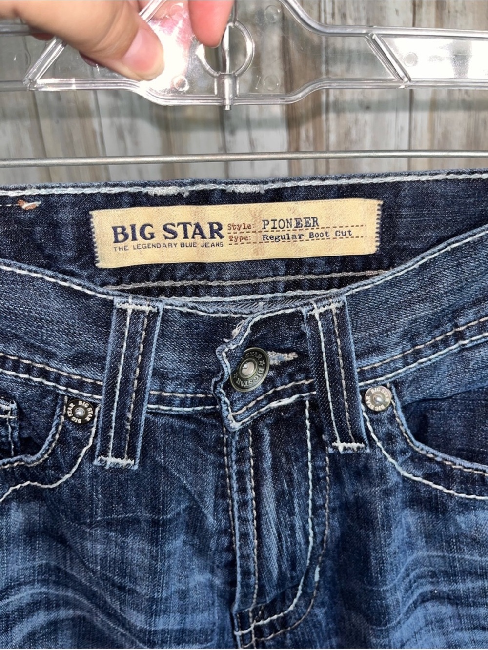Big Star Pioneer Bootcut Jeans Womens 28S Dark Wash 100% Cotton - Picture 6 of 7